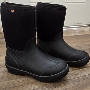 Black Waterproof Mid-Calf Rain/Snow Boots